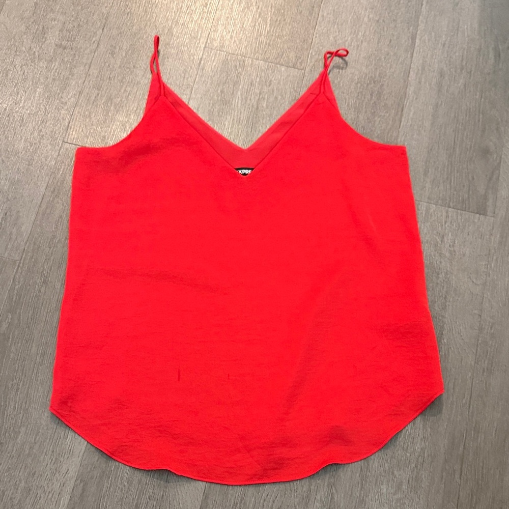 Express Vibrant Red V-Neck Camisole